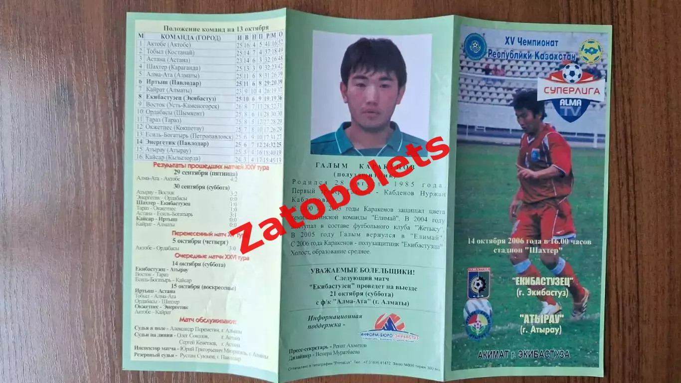 Чемпионат Казахстана Екибастузец Экибастуз - Атырау 2006