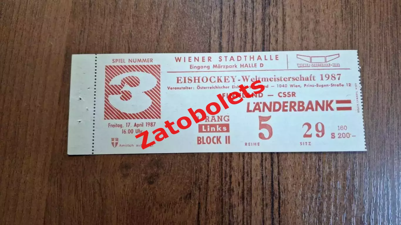 Финляндия - ЧССР 17.04.1987 Чемпионат Мира Австрия Вена