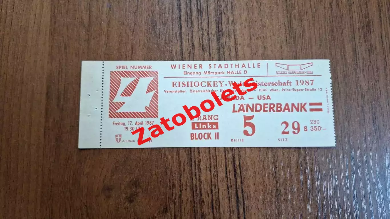 Канада - США 17.04.1987 Чемпионат Мира Австрия Вена