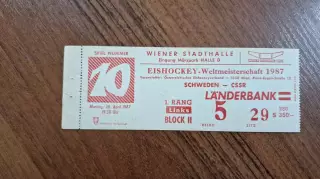 Швеция - ЧССР 20.04.1987 Чемпионат Мира Австрия Вена