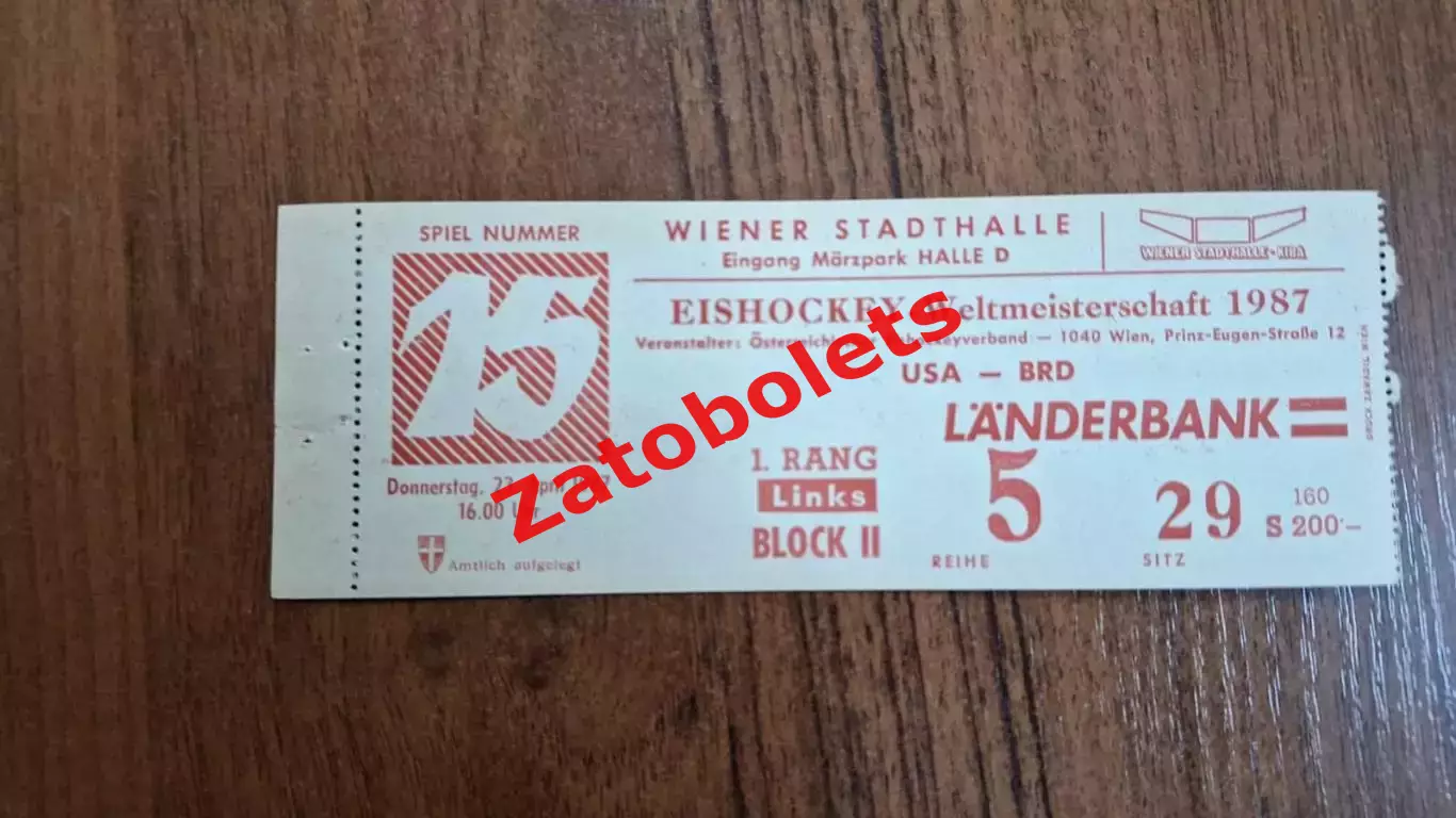 США - ФРГ 23.04.1987 Чемпионат Мира Австрия Вена