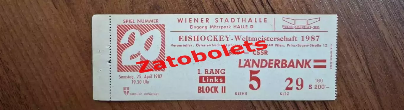 ФРГ - ЧССР 25.04.1987 Чемпионат Мира Австрия Вена