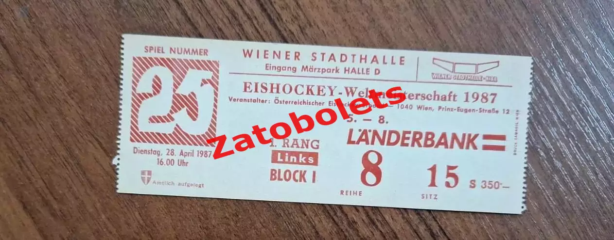 ФРГ - Швейцария 28.04.1987 Чемпионат Мира Австрия Вена