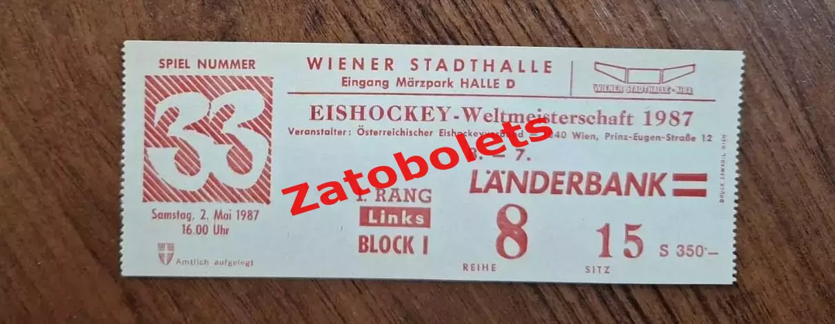 Швейцария - США 02.05.1987 Чемпионат Мира Австрия Вена