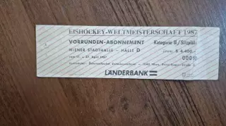 Обложка абонемента 1987 Чемпионат Мира Австрия Вена