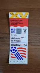 Билет Бразилия - Россия 20.06.1994 Чемпионат Мира США