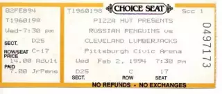 Кливленд Ламберджекс США - Русские Пингвины ЦСКА Москва 02.02.1994