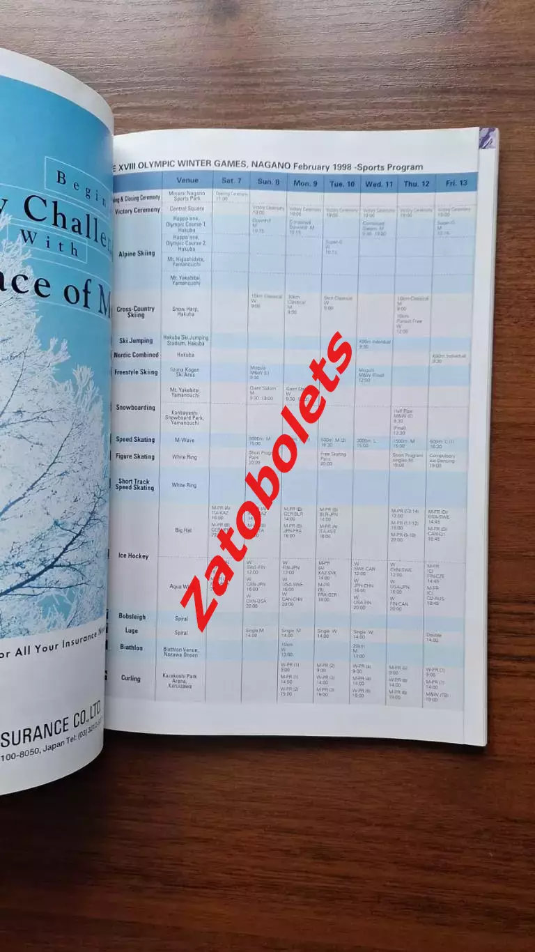 Россия Олимпийские игры 1998 Нагано Олимпиада Общая программа 1