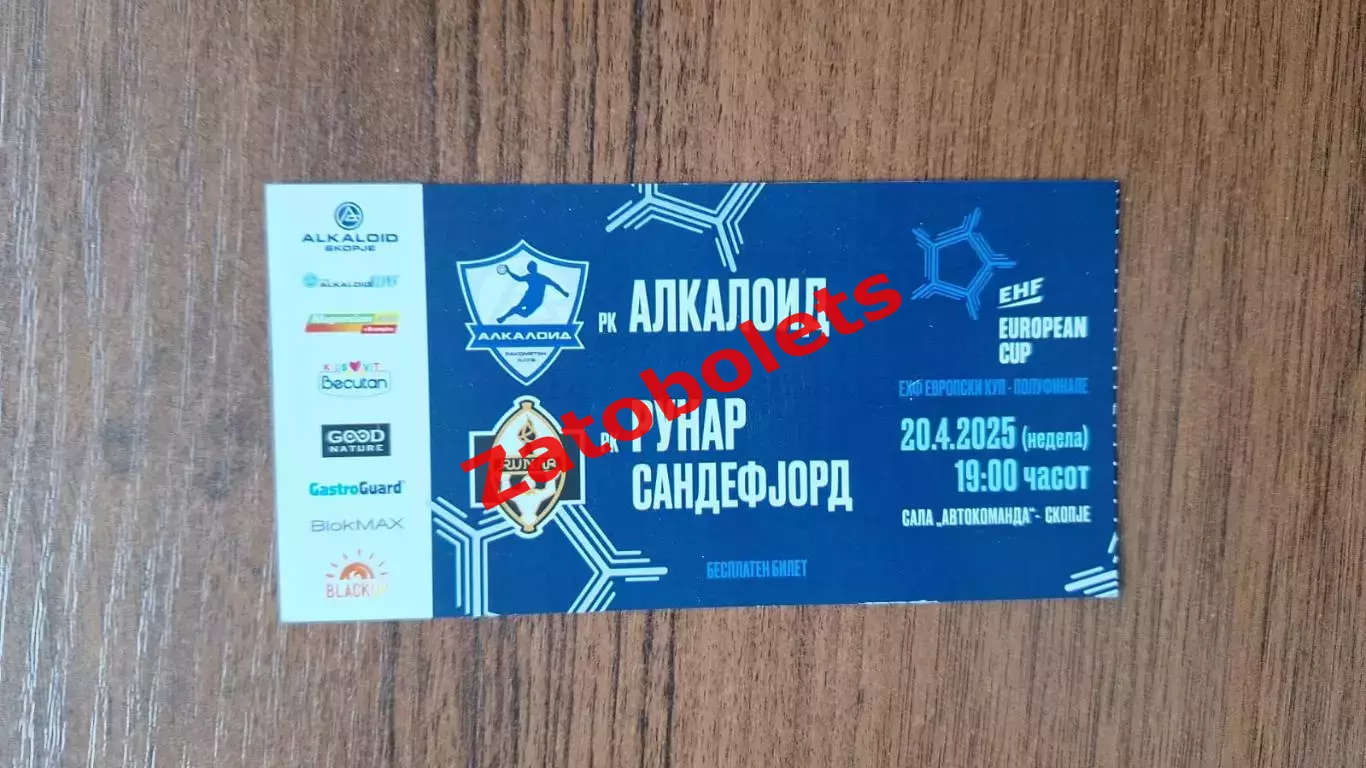 Алкалоид Скопье Македония - Рунар Сандефьорд Норвегия 2025 Кубок ЕГФ Гандбол