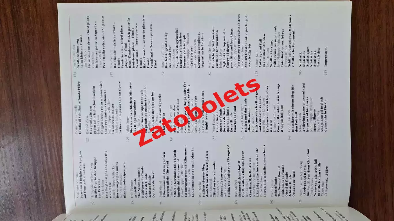 Фотоальбом Футбол Чемпионат Мира 1990 Италия 2