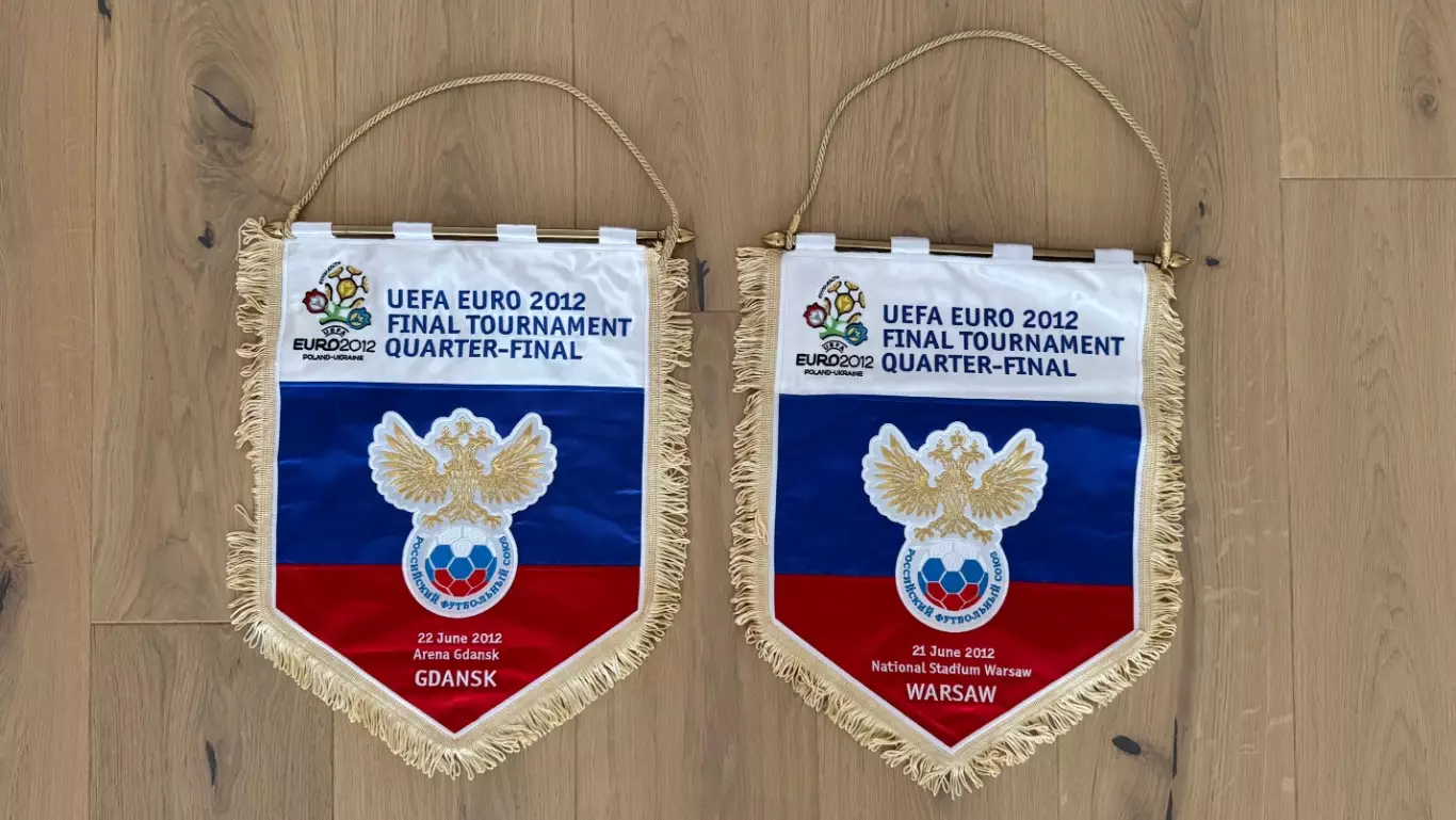 Официальный вымпел сборной России четвертьфинал евро-2012 Гданьск Польша 1