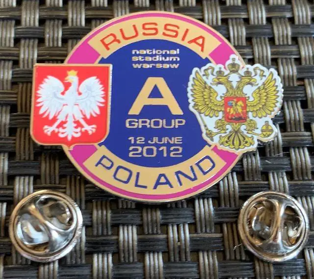 Матчевый значок Польша - Россия Евро-2012 12.06.2012