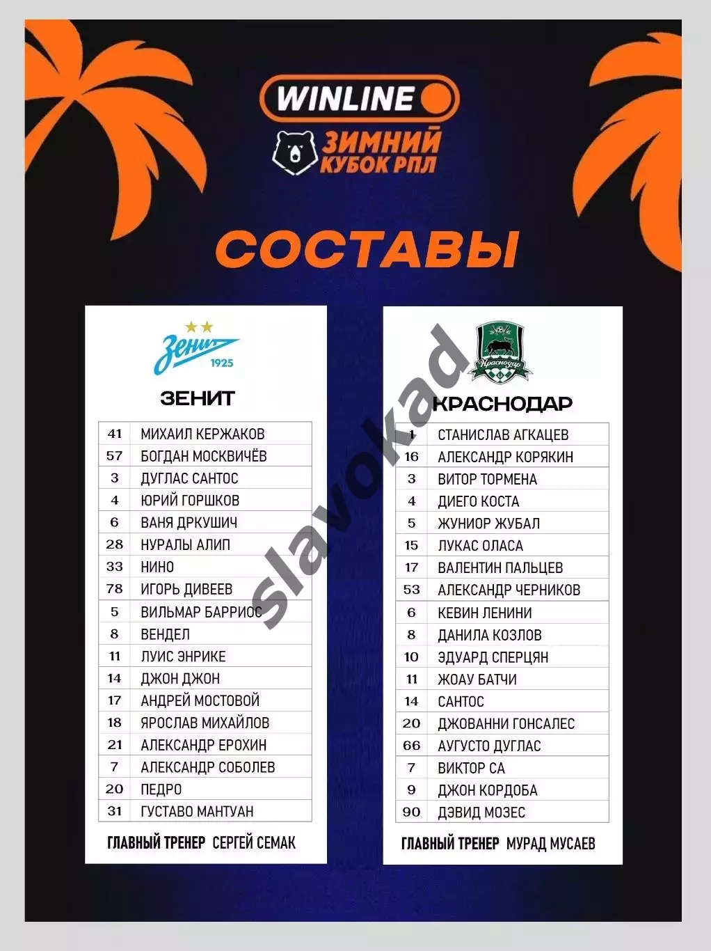 Зимний Кубок клубов РПЛ 2026 - Зенит, ЦСКА, Динамо Москва, Краснодар 3