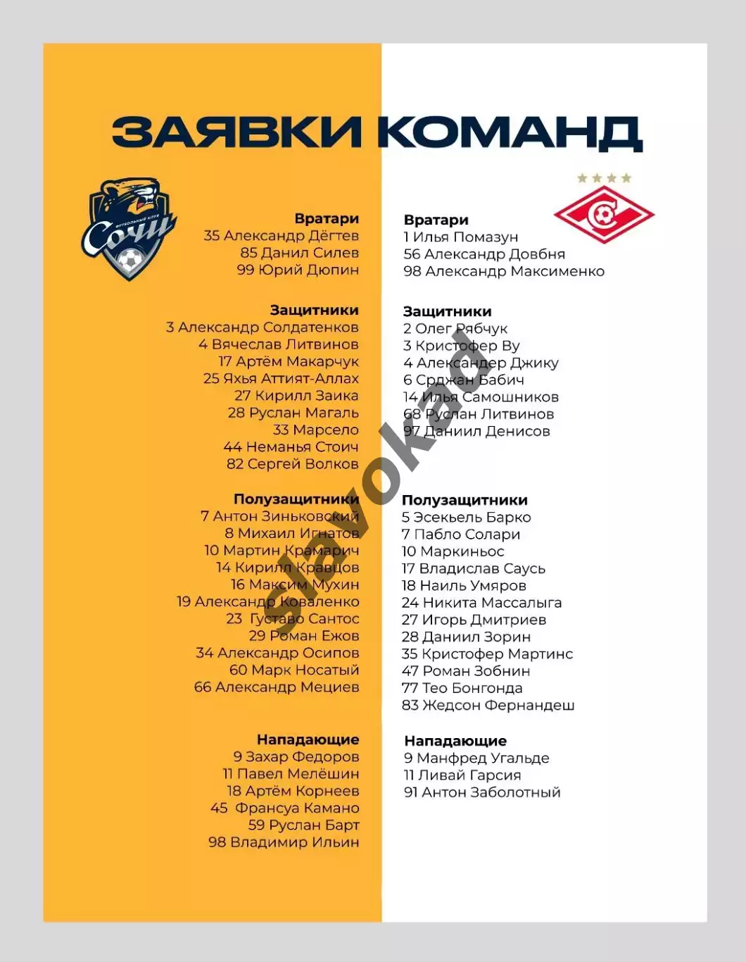 ФК Сочи - Спартак Москва 02.03.2026 - официальная программа 7