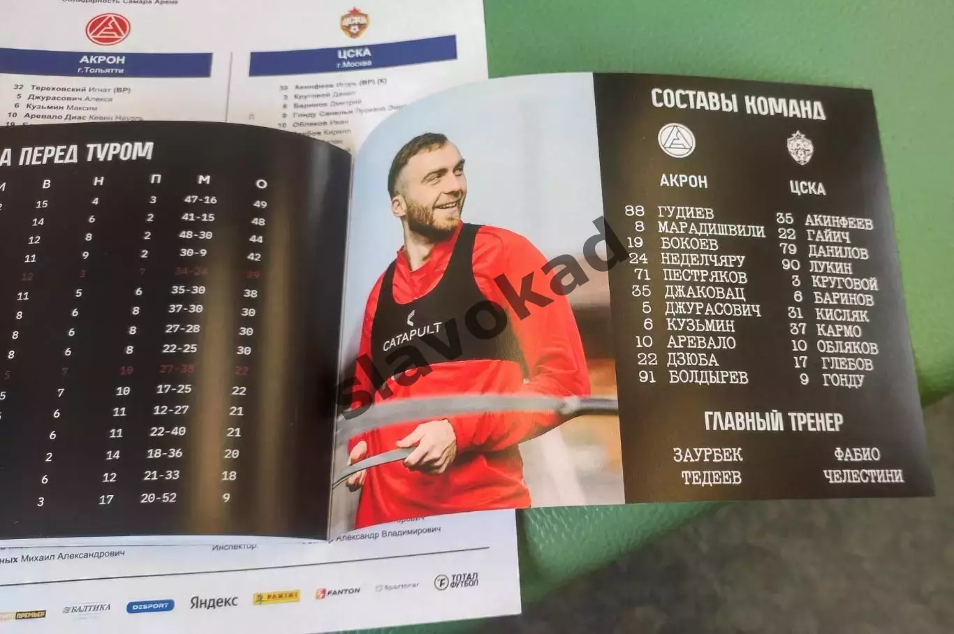 Акрон Тольятти - ЦСКА Москва 04.04.2026 РПЛ - официальная программка + протокол 6