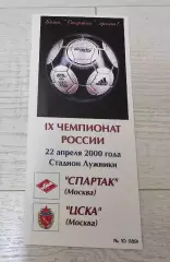 Спартак Москва - ЦСКА Москва 22.04.2000 - КБ Спартак (Фикс) - КОПИЯ