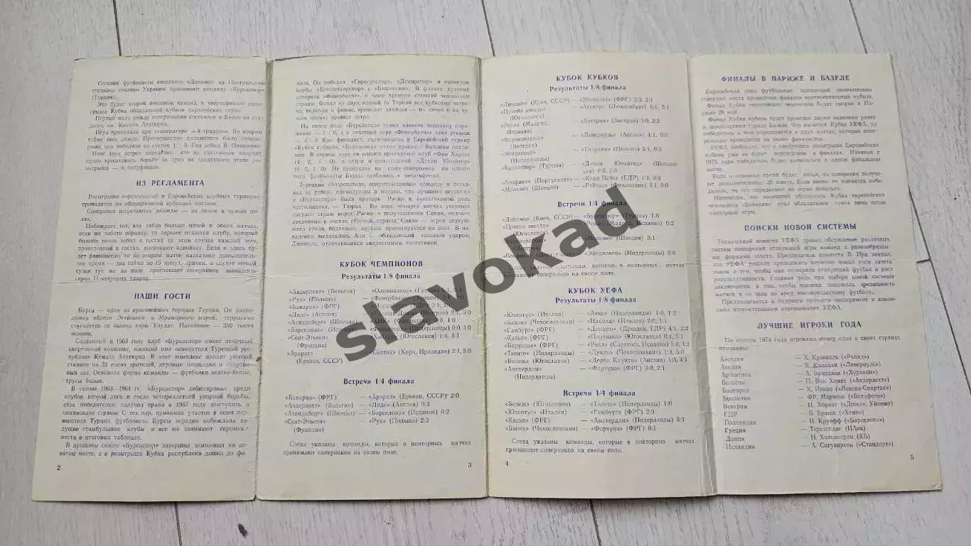 Динамо Киев - Бурсаспор Турция 19.03.1975 - Кубок кубков 1