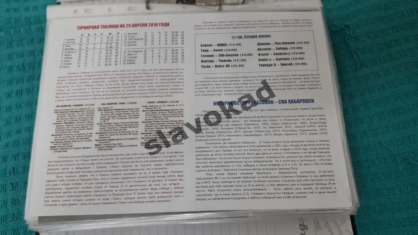 Газовик Оренбург - СКА Хабаровск 25.04.2016 - авторская программа № 6 (7) 1
