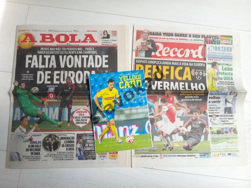 Эшторил Португалия - Динамо Москва 2014 - комплект 2 газеты и программка