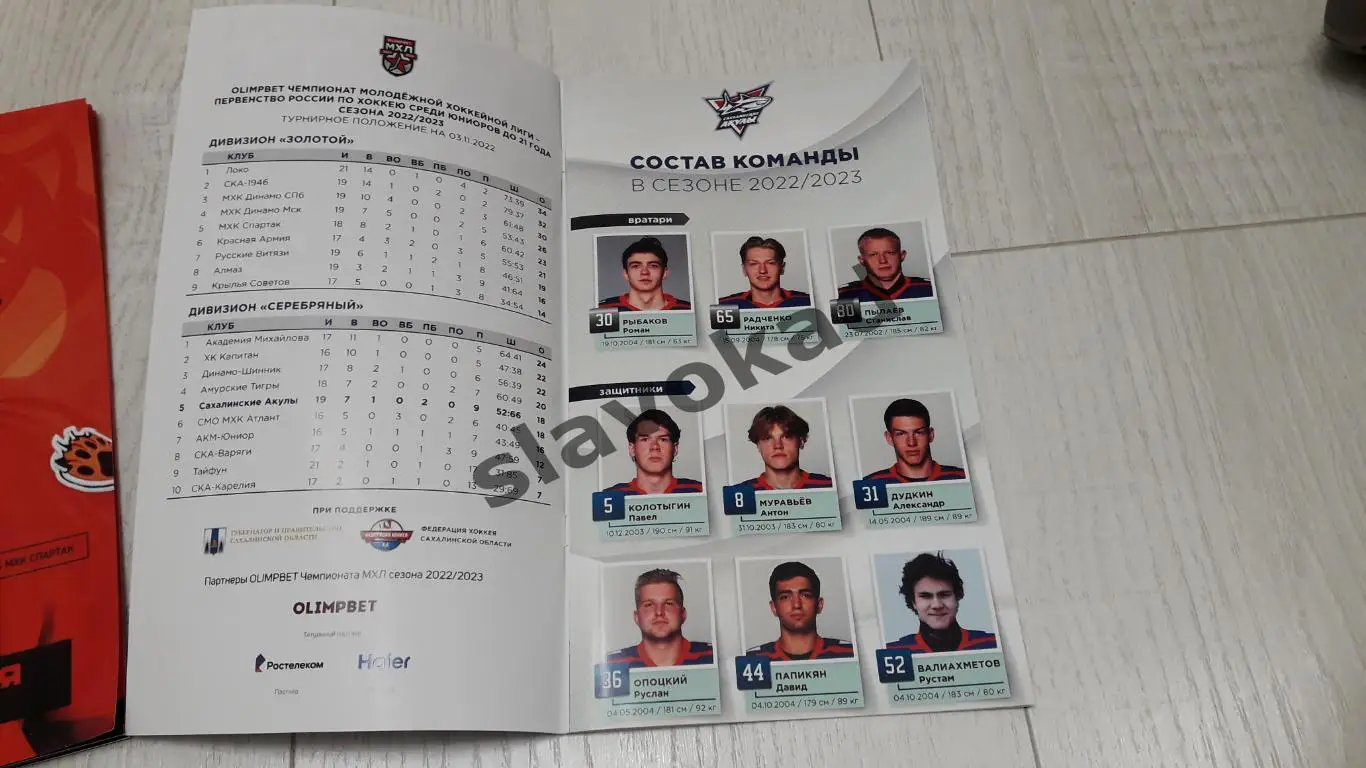 МХК Сахалинские акулы Южно-Сахалинск - МХК Спартак Москва 03.11.2022 1