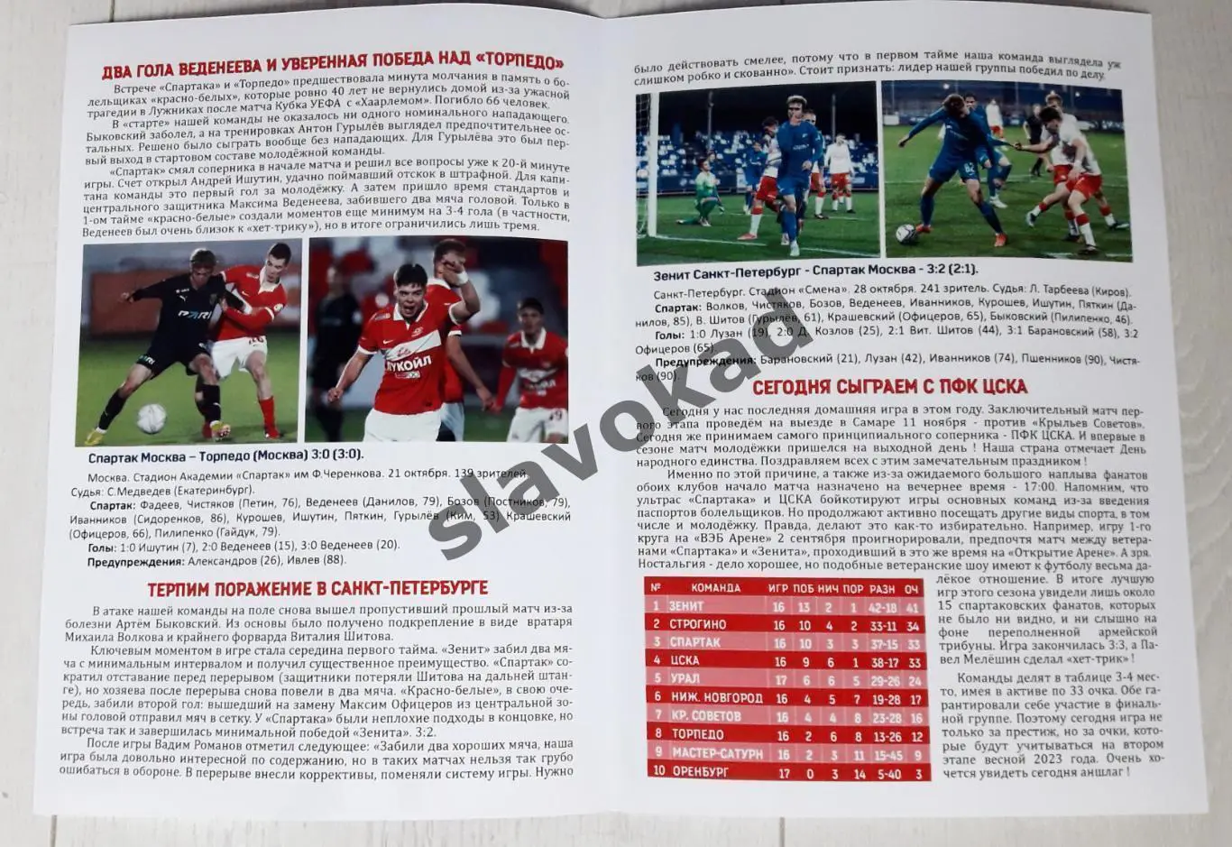 Спартак Москва - ЦСКА Москва 04.11.2022 - молодёжная футбольная лига 1