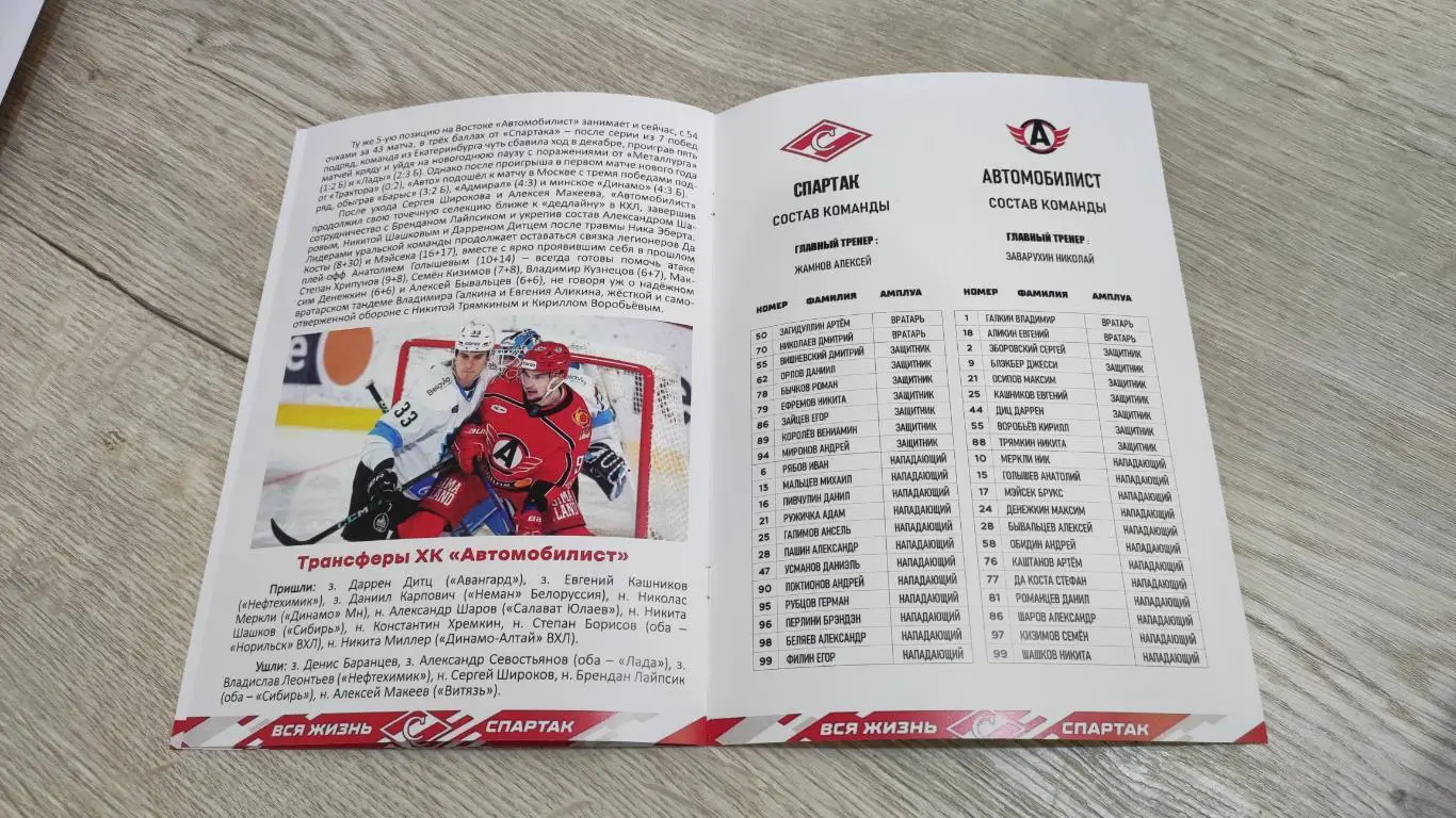 Спартак Москва - Автомобилист 15.01.2025 - официальная программа № 20 3