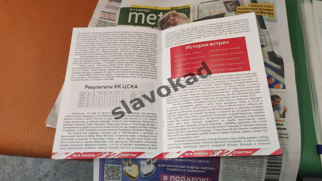 Спартак Москва - ЦСКА Москва 27.01.2025 - официальная программа № 23 2