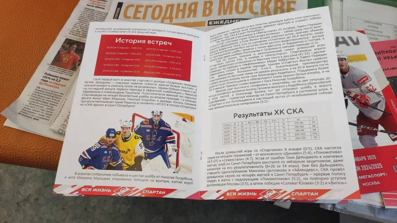 Спартак Москва - СКА Санкт-Петербург 30.01.2025 - официальная программа № 24 2
