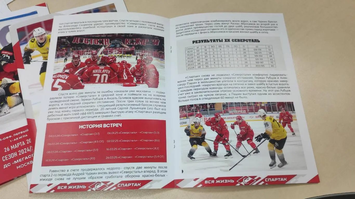 Спартак Москва - Северсталь Череповец 28.03.2025 - официальная программа № 36 2