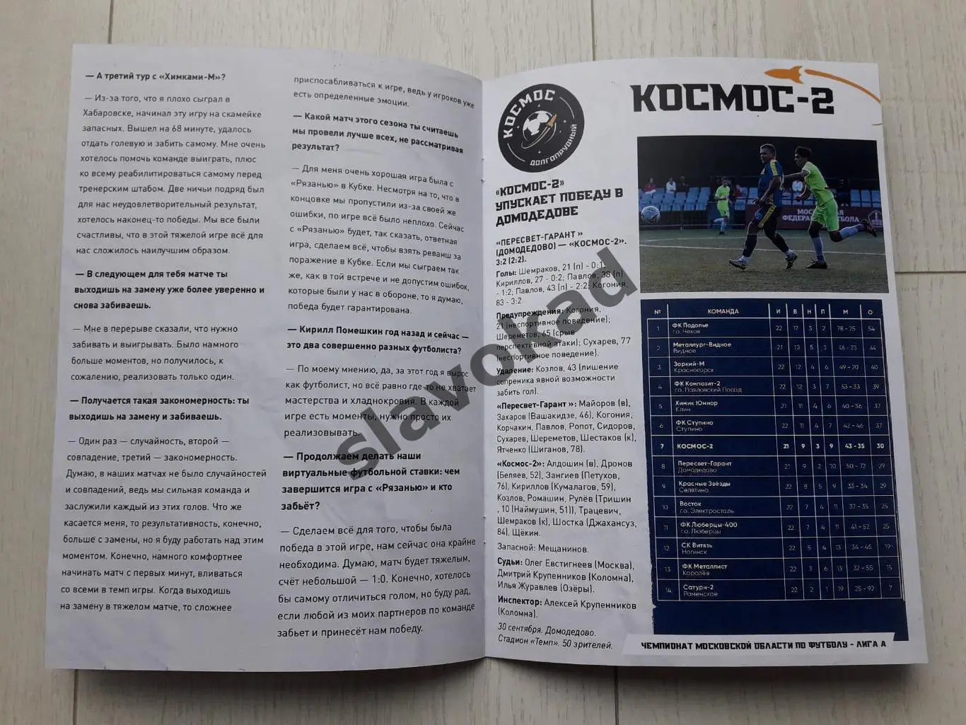 Космос Долгопрудный - ФК Рязань 05.10.2023 - официальная программка 4