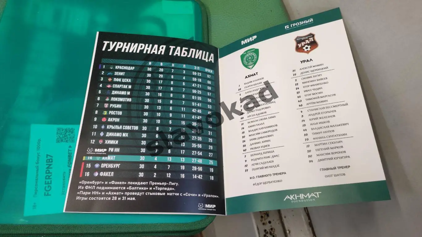 Ахмат Грозный - Урал Екатеринбург 31.05.2025 - стыковой матч 2