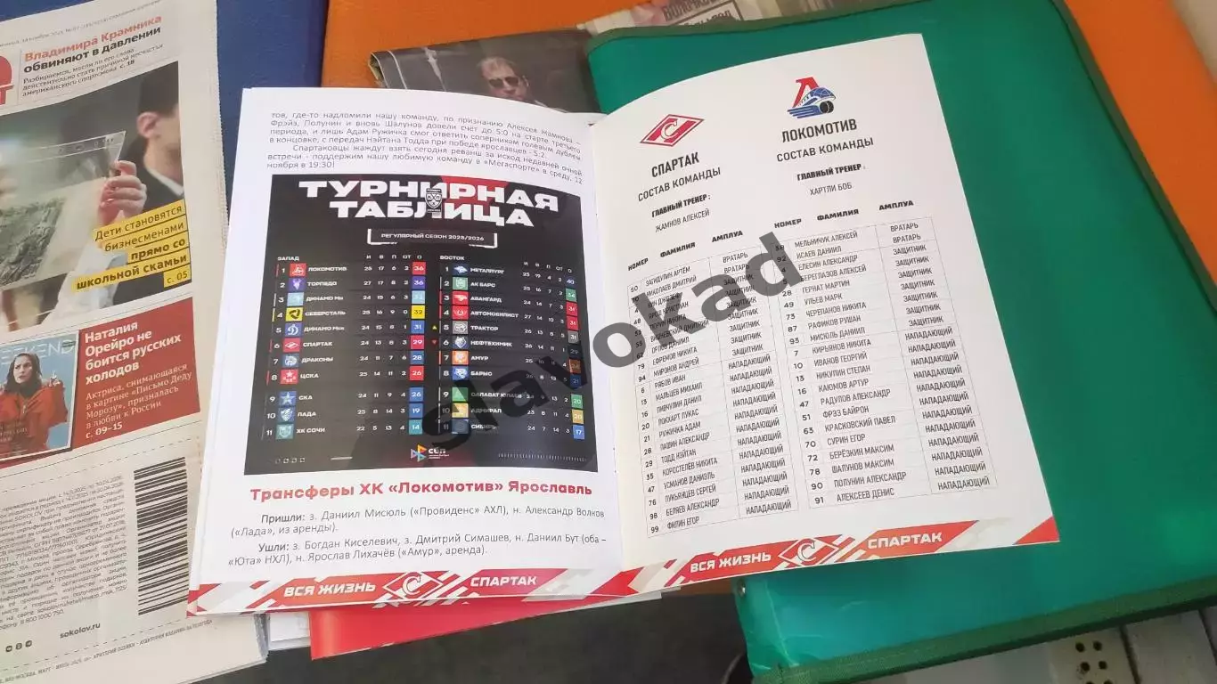 Спартак Москва - Локомотив Ярославль 12.11.2025 - официальная программа № 16 3