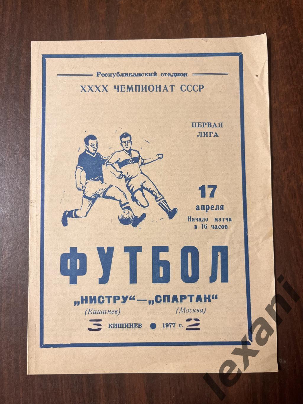 Нистру Кишинев- Спартак Москва 17 апреля 1977