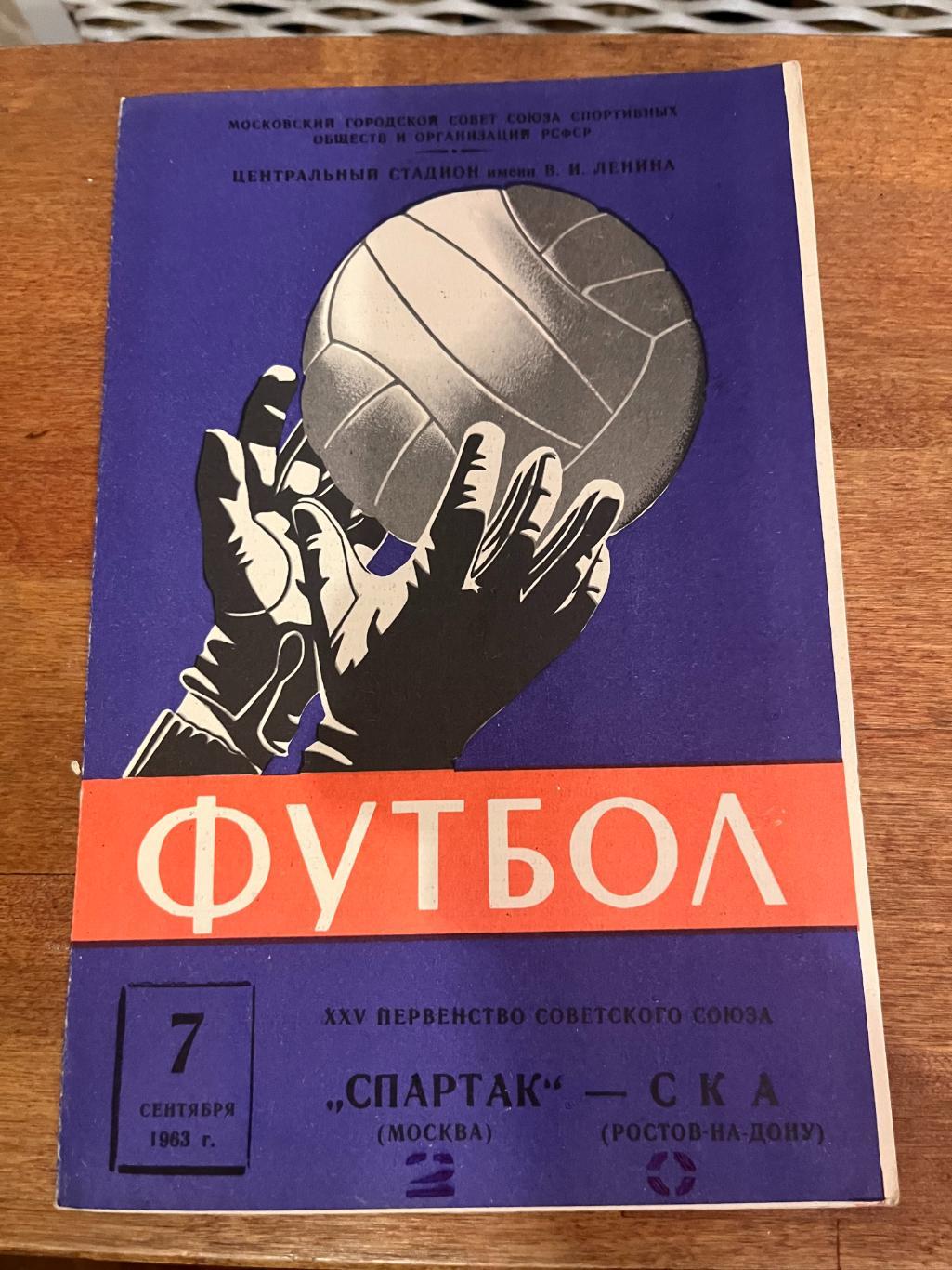 Спартак Москва- СКА Ростов -на-Дону 1963