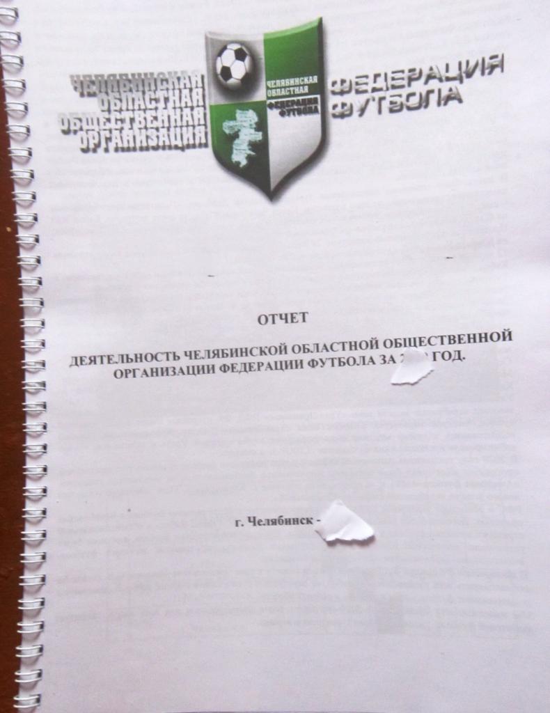 Годовой отчёт Челябинской областной фЕДЕРАЦИИ ФУТБОЛА ЗА 2016 г. 1
