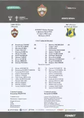 Стартовый протокол матча ЦСКА(М) - ФК Ростов(Р/Д) 12.03.2024, Кубок России, 1/4