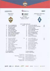 Стартовый протокол матча ПФК ЦСКА(Москва) - Крылья Советов(Самара) 20.04.2025