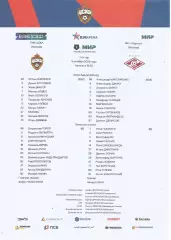 Стартовый протокол матча ПФК ЦСКА(Москва) - Спартак(Москва) 5.10.2025