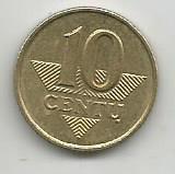 Монета 10 центов. Литва, 1997