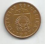 Монета 1 сантим. Латвия, 1997 1