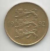 Монета 50 центов. Эстония, 1992 1