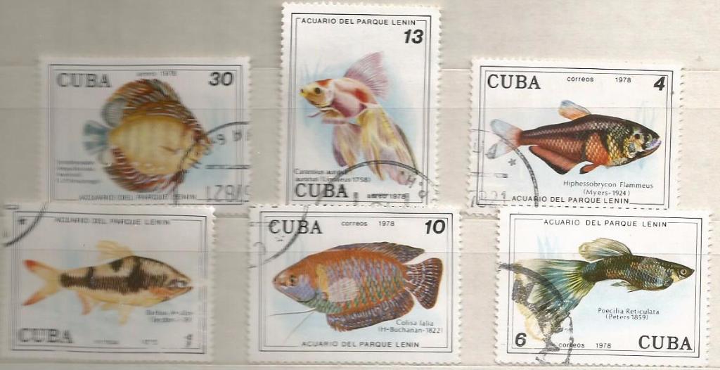 Марки: Аквариумные рыбки. Куба