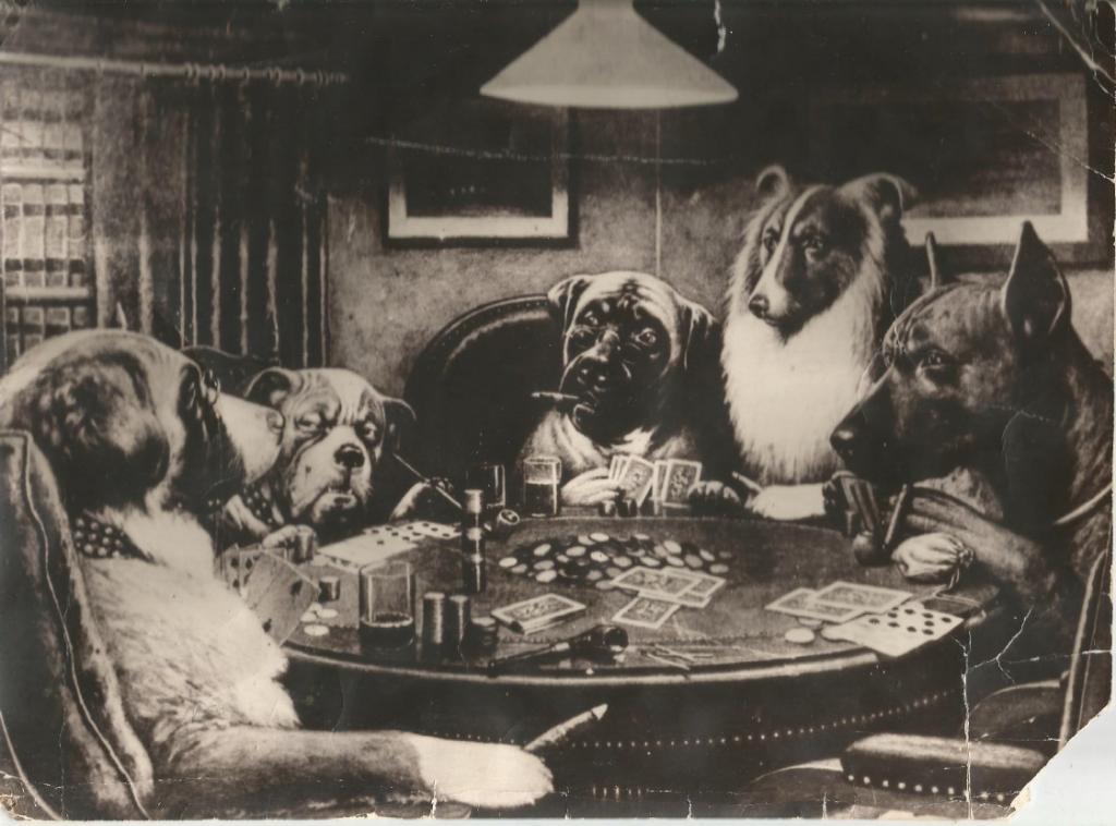 Фото. Собаки играющие в покер. Кассиус Кулидж