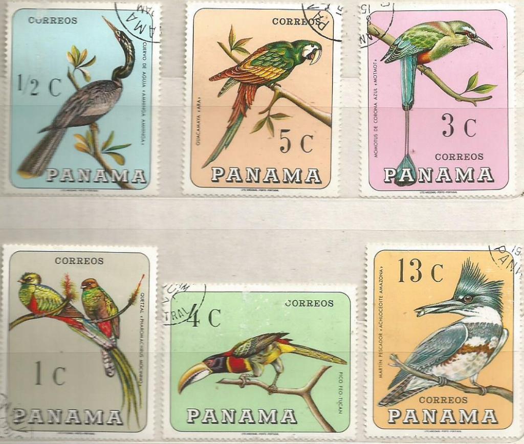 Марки: Птицы тропиков. Панама