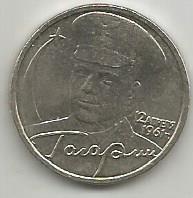 Монета 2 рубля. 12 апреля 1961 г. Ю.А.Гагарин. Россия, 2001