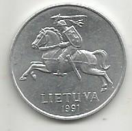 Монета 2 цента. Литва, 1991 1