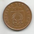 Монета 1 сантим. Латвия, 1997 1