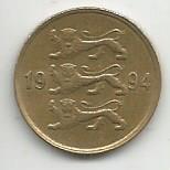 Монета 10 центов. Эстония, 1994 1