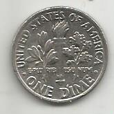 Монета 1 дайм (10 центов). США, 1989. (Рузвельд) 1