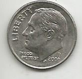 Монета 1 дайм (10 центов). США, 2006. (Рузвельд)